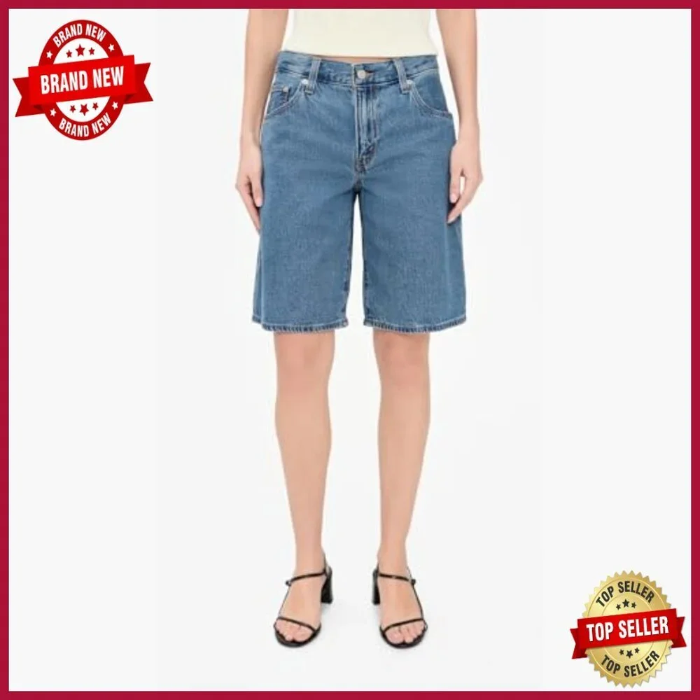 Baggy Dad Jorts, Mid Rise Denim Shorts, Loose Fit, 11 Inch Inseam